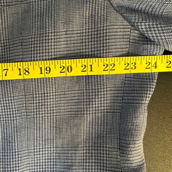 Lauren Ralph Lauren Blue Houndstooth Single Breasted Linen Blazer Size 46R - Picture 8 of 9